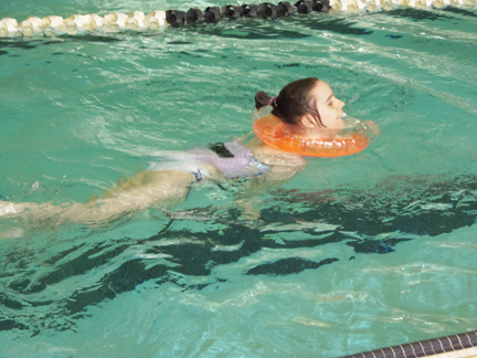 Brantley swimming with WaterWay Babies Neck Float 5-27-1402