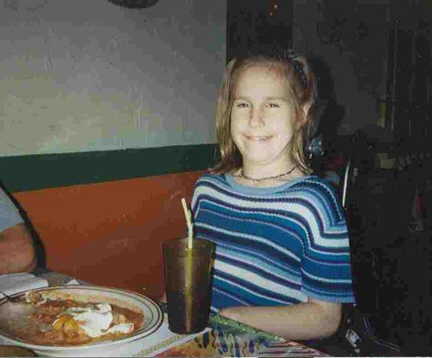 Brantley at Her Favorite Restaurant 12 Years Old